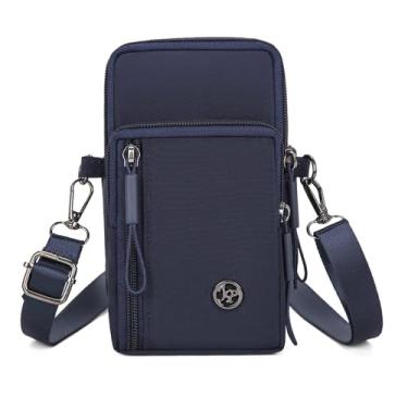 Imagem de Bolsa de ombro com zíper, multifuncional, porta-moedas, casual, impermeável, porta-chaves, Azul escuro, Tendência