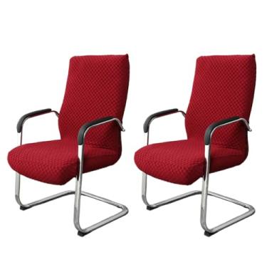 Imagem de Lzyjckh Capa elástica para cadeira de escritório, pacote com 2, Capa removível para cadeira de escritório com zíper Protetor universal lavável para cadeira de computador,Red 2 pack,M