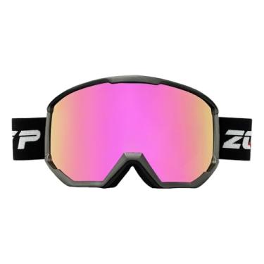 Imagem de YMTSGEQ Óculos de esqui, antiembaciamento OTG para neve/snowboard para homens e mulheres, 100% de proteção UV400 (armação preta alça preta - lente dourada rosa Revo (Vlt 13%))