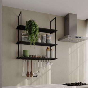 Imagem de Prateleira Decorativa Londres 95 Cm Preto