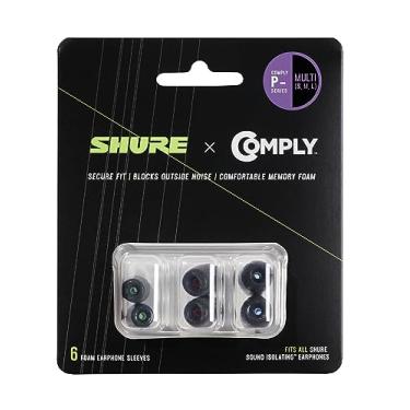 Imagem de Shure Comply Luvas de espuma P-Series (maior isolamento de som do que a série 100) – Fones de ouvido de substituição profissional com pontas de espuma viscoelástica – Pacote com 6 (3 pares), P/M/G, 1
