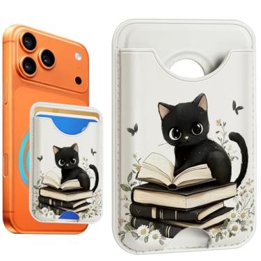 Imagem de Fjdcslwx Compatível com porta-cartões Magsafe Magsafe – carteiras de telefone para mulheres adolescentes fofas para iPhone 17/16/15/14/13/12 Series Slim para Apple Mag RFID Magnet, serve para 3