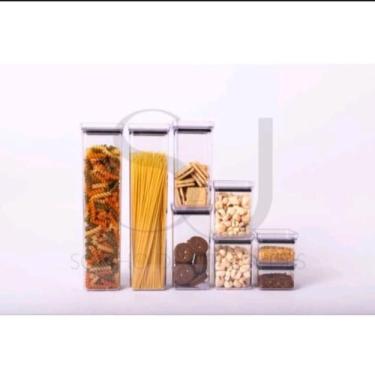 Imagem de kit de Pote Hermético Quadrado Empilhável Acrílico Lumini 08 peças - L