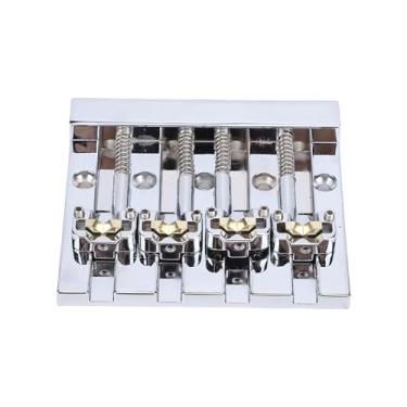 Imagem de Luocute Ponte de Baixo de Alta Massa de 4 Cordas para Jazz Elétrico, Placa de Cordas de Baixo de 5 Furos Com Selas de Latão Ajustáveis ​​de 17,5-20 Mm Design Pré-fendido Fácil