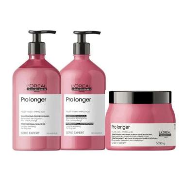 Imagem de Lóreal Pro Longer Kit Shamp 750Ml + Cond 750Ml + Másc 500G