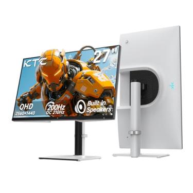 Imagem de KTC Monitor de jogos de 27 polegadas 200Hz, monitor 1440p com alto-falantes, monitores de computador de até 210Hz IPS rápido 1ms, 131% sRGB, sincronização adaptativa, ajuste de inclinação/rotação/pivô