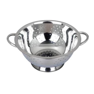 Imagem de Escorredor de Massas em Aço Inox, Metálico, 24cm de Diâmetro, 10cm de Altura, para Macarrão e Alimentos