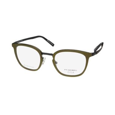Imagem de MOREL Oga 10147o Armação de óculos de alumínio leve durável premium acetato designer francês, Verde/preto, 49-22-145