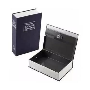 Imagem de Cofre Camuflado em Formato de Livro Dicionário Inglês, Metal, 18,2 x 11,5 x 5,5 cm, com Chave, para Dinheiro e Objetos de Valor