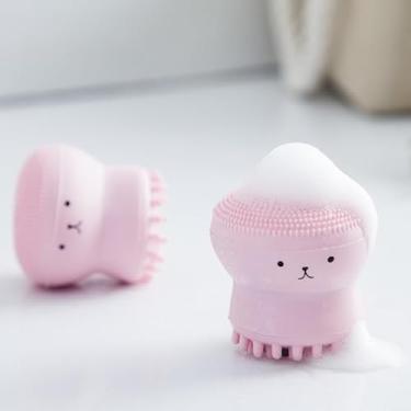 Imagem de Escova esfoliante de limpeza facial, em formato de polvo, ferramenta de limpeza profunda de rosto em miniatura em formato de polvo, escova de massagem facial, lavagem manual do rosto, adequada para