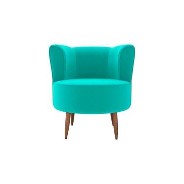 Imagem de Poltrona Decorativa Premium Redonda Savana Matrix Veludo Verde Menta