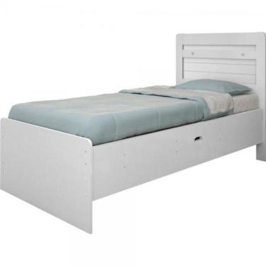 Imagem de Cama Solteiro Baú Larissa Branca Com Colchão