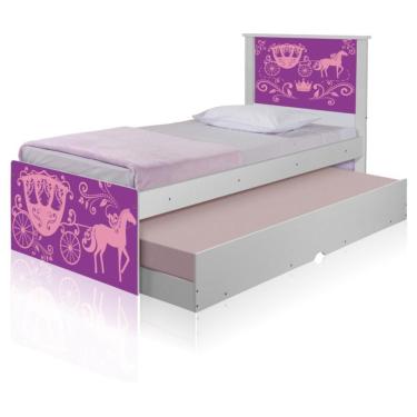 Imagem de Bicama Juvenil Adesivada Carruagem Princesa Com Colchões