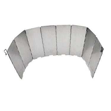 Imagem de barenx 8 placas dobráveis dobráveis para fogão de acampamento ao ar livre, tela de vento, liga de alumínio