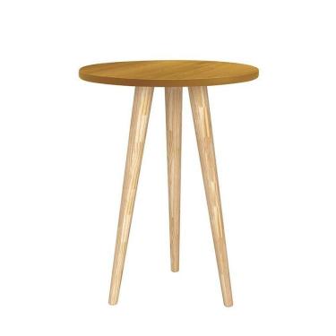 Imagem de Mesa De Canto Theo Savana Com Pés Madeira Natural - Reller Móveis
