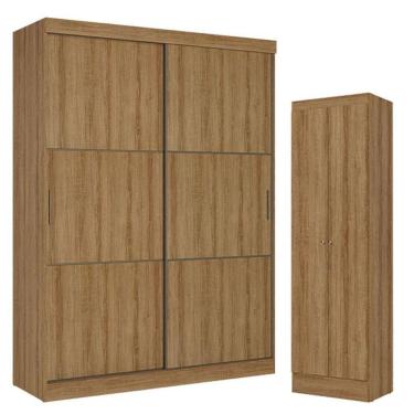 Imagem de Guarda Roupa Casal Comfort 2 Portas Almendra Acetinado E Multiuso Space Almendra - Thb