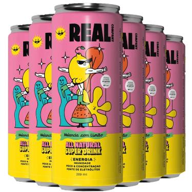 Imagem de 6x Energético Natural Functional Drink 269mL Melancia Limão