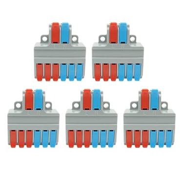 Imagem de barenx Conjunto de 5 conectores de fio de porca de alavanca de emenda terminal de fiação rápida para soquetes interruptores aplicações complexas de alto-falantes - LT-626