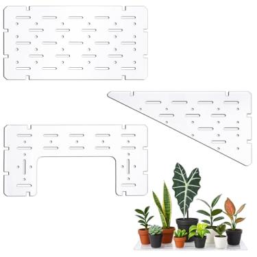 Imagem de Colingmill Pacote com 3 prateleiras de acrílico compatíveis com armário alto de estufa, 8 mm de espessura, prateleiras de substituição de canto de plantas de acrílico transparente para armário de