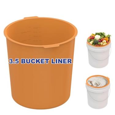 Imagem de Dxmnoly Forro de balde de silicone de 9 litros - Forro de mistura reutilizável para concreto, argamassa, argamassa, tinta, antiaderente de grau alimentício, fácil de limpar e durável (laranja, 3,5