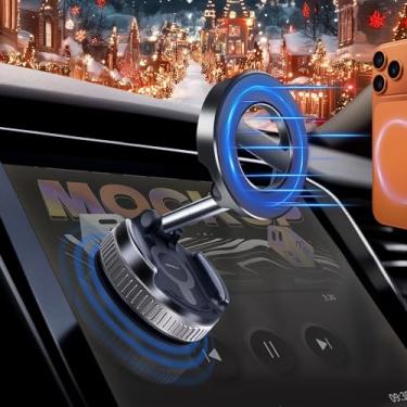 Imagem de AIUSLN Suporte magnético de telefone para carro a vácuo reforçado atualizado 2026 - 24 × N55 Ultra Ímãs 49.9 kg Suporte de telefone com ventosa para Magsafe - Suporte giratório de 360° e suporte de