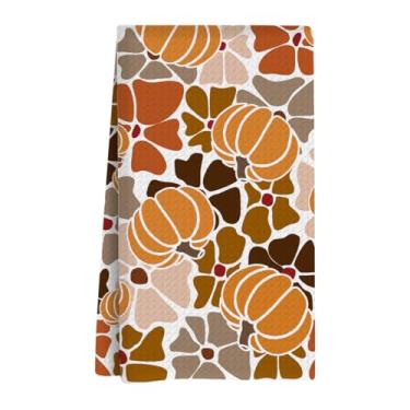 Imagem de XLRSDF Toalha de cozinha para decoração de abóbora de outono de Ação de Graças, toalha de chá reutilizável, panos de prato, adequado para banheiro, casa, cozinha, pia, festas de chá, decoração de