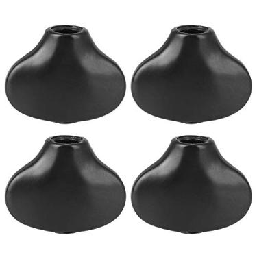 Imagem de RiToEasysports Tuning Peg Cap Botões de Substituição de Liga de Zinco para Baixo e Cabeças de Máquina de Ukulele Conjunto de 4 Peças Pequeno Formato de Rabo de Peixe Prata Preto Dourado (Preto)