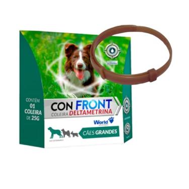 Imagem de Coleira Con Front Deltametrina World Antipulgas Carrapatos Para Cães Proteção Prolongada Segura G