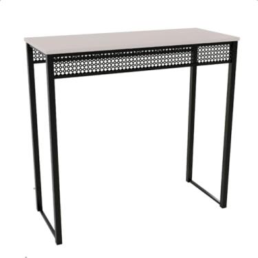 Imagem de Mesa Bancada Gourmet Estilo Industrial Alta Aparador Vintage(MDF Off White)