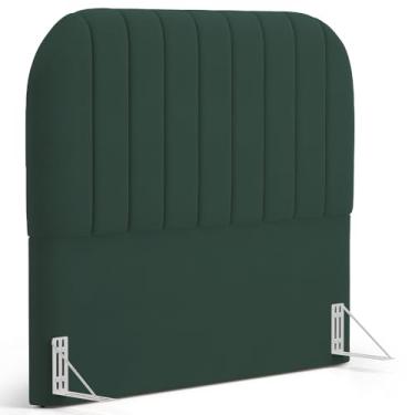 Imagem de Cabeceira Cama Box Casal Estofada Orgânica 140cm Alice W01 Suede Verde Musgo - Lyam Decor