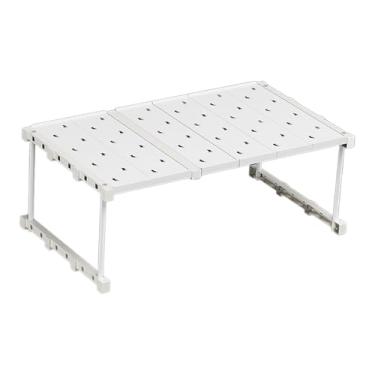 Imagem de IEUDNS Organizador de Armário com Prateleira para Guarda-Roupa, Armário Organizador de Despensa, Suporte para Livros, e Copos para Escritório em Casa, 45cm to 65cm X 25cm