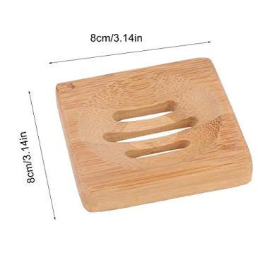 Imagem de YOUTHINK Caixa de Sabão de Madeira, Saboneteira de Bambu, Bandeja de Sabão de Drenagem à Prova de Mofo Com Design Resistente à água para Casa e Banho (Cor de imagem quadrada 8 * 8)