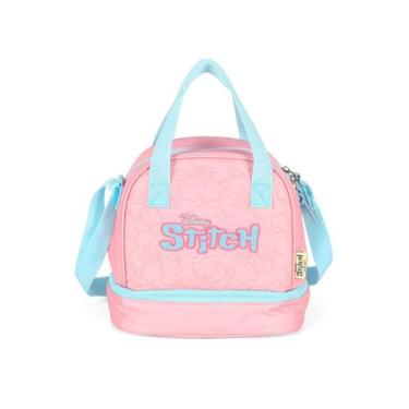 Imagem de Lancheira Stitch Térmica Meninas Escolar Dupla Transversal Cor:Rosa, R