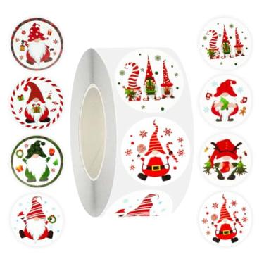 Imagem de 500 peças de adesivos de Natal, 3,8 cm, à prova d'água, adesivos autoadesivos, 8 designs fofos de Papai Noel para crianças, férias, inverno, presentes, envelopes, convites, cartões, decorações