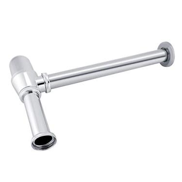 Imagem de Phefop Tubo de Pia de Liga de Zinco Cromado, Armadilha para Pia de Cozinha Durável, Saída Ajustável, Dreno de Resíduos para Banheiro e Cozinha