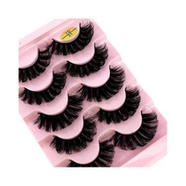 Imagem de Cílios Postiços 3D Cat Eye D Curl Fluffy Macios Naturais 5 Pares Exten