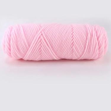 Imagem de Fio de 8 fios para tricô e crochê, fio de artesanato versátil para projetos de bricolage, cachecóis, cobertores e muito mais (rosa claro)