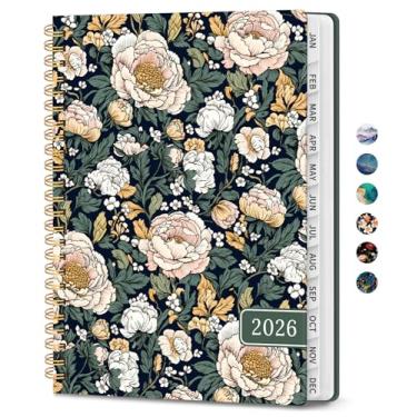 Imagem de Agenda 2026, agenda mensal e semanal para mulheres, janeiro de 2026 a dezembro de 2026, capa dura bonita agenda 2026 livro com abas, encadernação em espiral, perfeito para escola, escritório, casa, 16