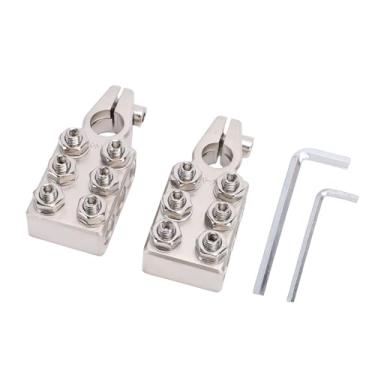 Imagem de aqxreight Conectores de Terminal de Bateria de 12 Vias, Braçadeiras de Poste Superior de Liga de Zinco 6x20AWG Com 6 Furos 12 Pinos Roscados para Baterias de Poste Cônico SAE DIN EN