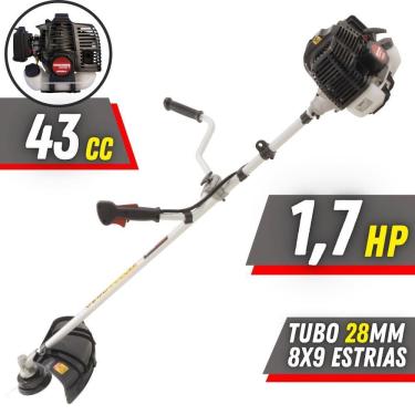 Imagem de Roçadeira Kawashima Kw43le À Gasolina 43cc 1,7hp + Faca 2p + Faca 40d + Faca 80d + Faca 6p + Escova 38c + Trimmer + Óleo