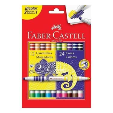 Imagem de Canetinha Hidrográfica 150612N 12 Bicolor - Faber Castell - Tendtudo