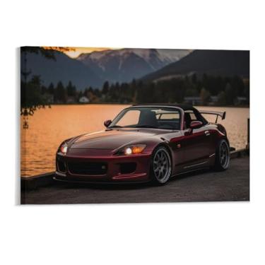 Imagem de HouLaiZhe S2000 Pôsteres de carro Jdm pôr do sol tela parede estética decoração de sala de parede impressões galeria sala decoração de parede para quarto sala de estar escritório 11 x 17 polegadas (28