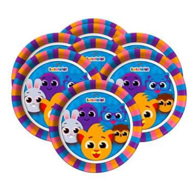 Imagem de Pratos 18cm Decoração Bolofofos festa Aniversário 8und - festcolor