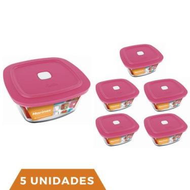 Imagem de 5 Potes de Vidro Facilita Quadrado 300ml Marinex Nadir - NADIR FIGUERE