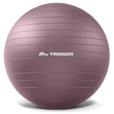 Imagem de Trideer Bola de Yoga – Bola de Exercício para Estabilidade de Pilates de Treino – Antiexplosão e Antiderrapante para fisioterapia, Parto, Alongamento e Treino de Coração, Cadeira de Bola de Escritório, Assento Flexível, Ginásio em Casa