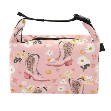 Imagem de STAYTOP Linda lancheira de botas de cowboy com fivela de alça, lancheira isolada para meninos e meninas, lancheira térmica para trabalho escolar