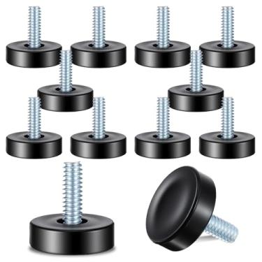 Imagem de WJIAAA M6 Pés niveladores de rosca, pacote com 12 parafusos ajustáveis para pernas de móveis para estantes de arame, durável, seguro para o chão, para cadeira de mesa, armário, banco, sofá