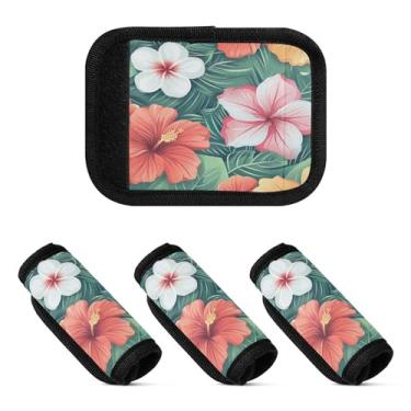 Imagem de Qilmy Pacote com 4 identificadores de bagagem havaiana com alça de ovo e alça confortável para carrinho de bebê, mala de viagem, acessórios de viagem de avião2280