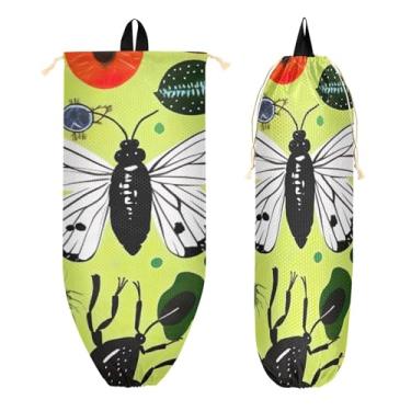 Imagem de xigua Suporte de parede para saco plástico borboleta selvagem com cordão 1 pacote, organizador de sacolas de compras reutilizável para bolsas, meias, roupas íntimas e gravatas