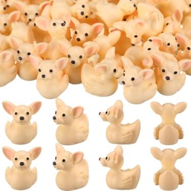 Imagem de Geelin 50 peças mini estatueta de pato chihuahua estátua de animal pequeno fofo engraçado estatuetas de animais minúsculos para casa, prateleira de mesa, carro, painel de decoração, cruzeiro